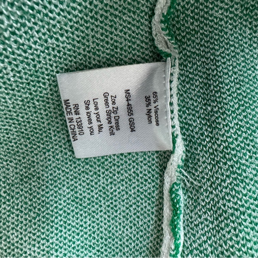 Show Me Your Mumu Zoe Zip Dress Green Stripe Knit REVOLVE $148 - Picture 7 of 7